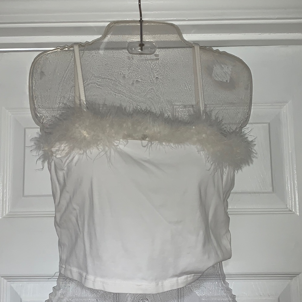 Y2K Inspired Feather Top